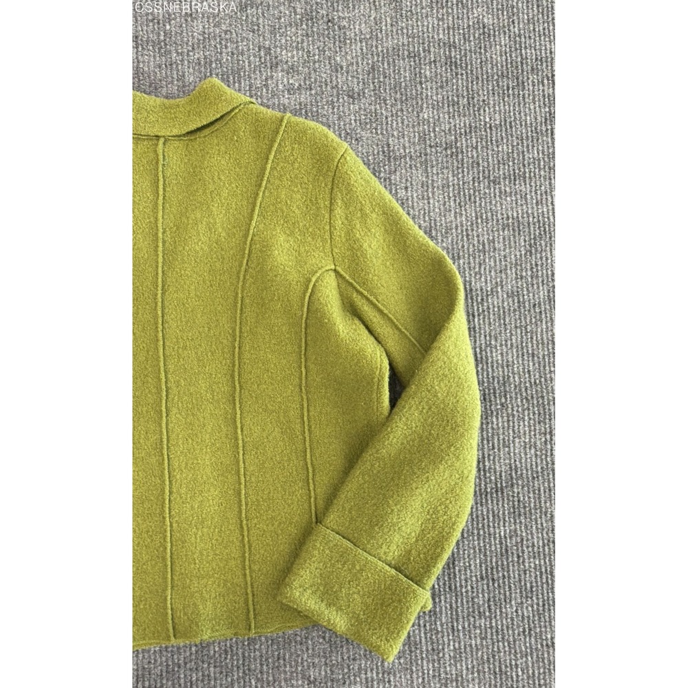 Jillian Jones Women's Vintage Green Boiled Wool Full Zip Jacket Sz XL - Picture 10 of 10